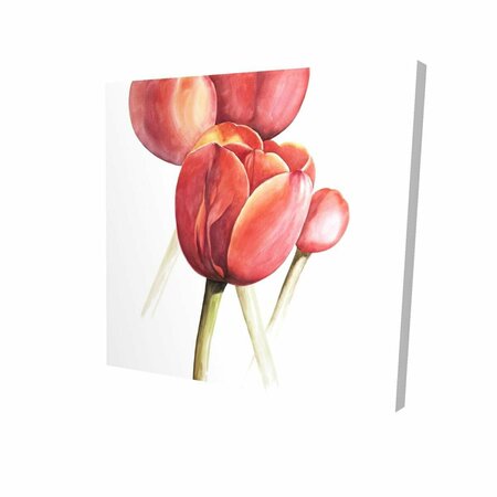 FONDO 12 x 12 in. Blossoming Tulips Closeup-Print on Canvas FO2795143